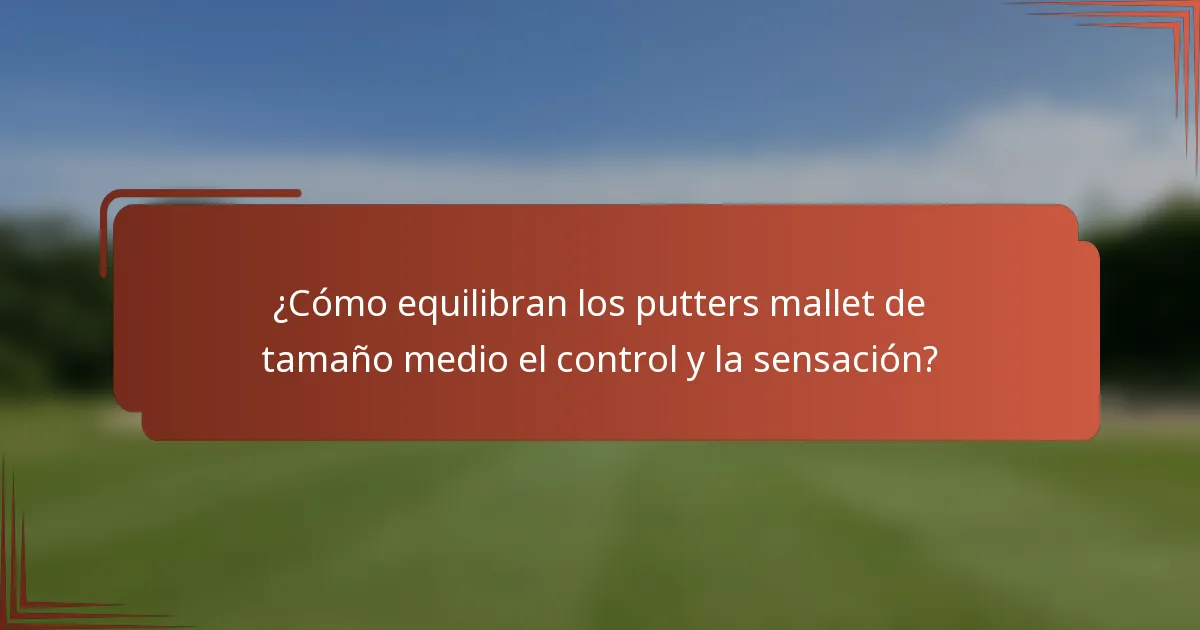 ¿Cómo equilibran los putters mallet de tamaño medio el control y la sensación?