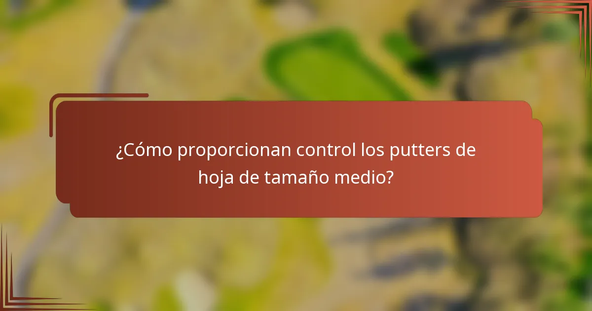¿Cómo proporcionan control los putters de hoja de tamaño medio?