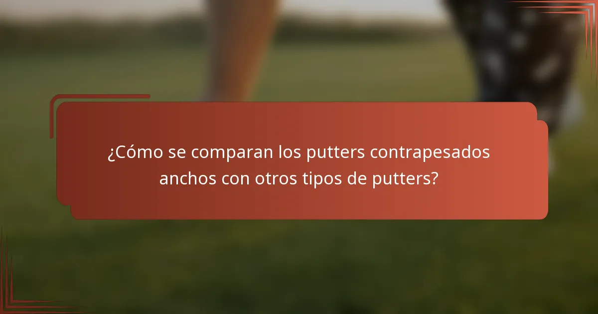 ¿Cómo se comparan los putters contrapesados anchos con otros tipos de putters?