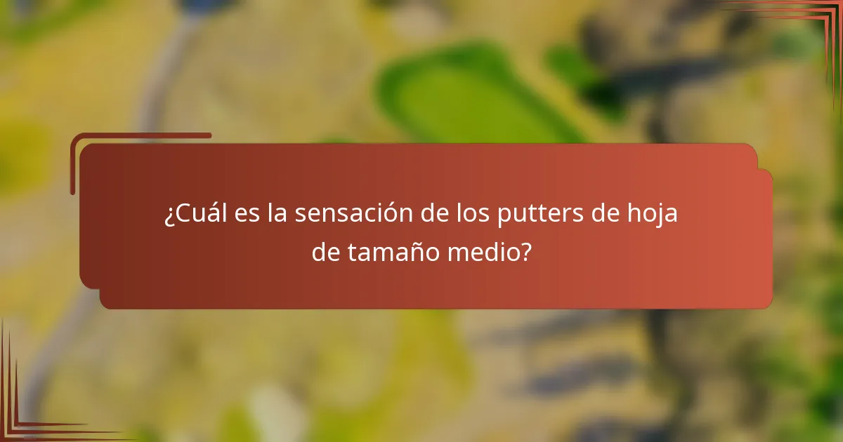 ¿Cuál es la sensación de los putters de hoja de tamaño medio?