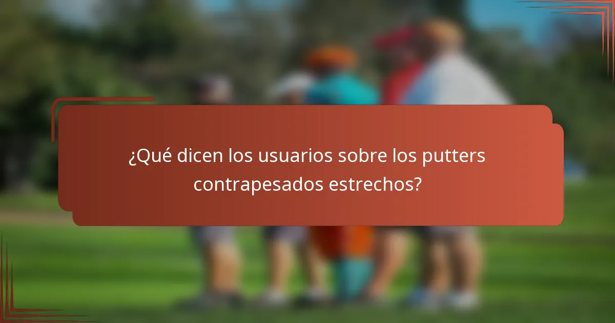 ¿Qué dicen los usuarios sobre los putters contrapesados estrechos?