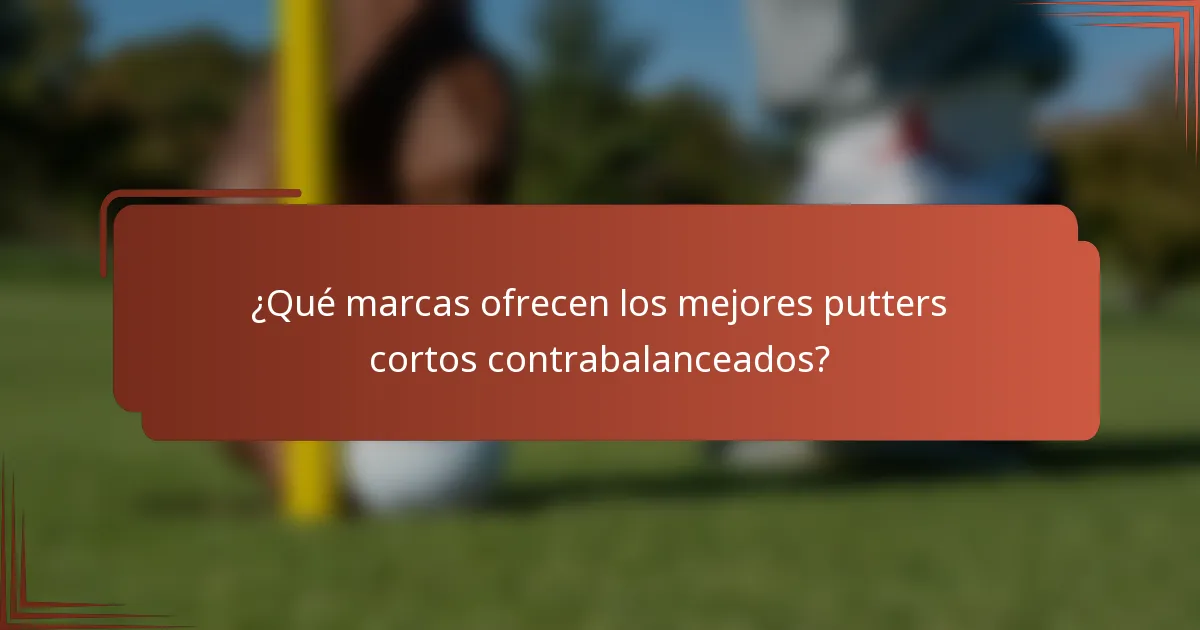 ¿Qué marcas ofrecen los mejores putters cortos contrabalanceados?